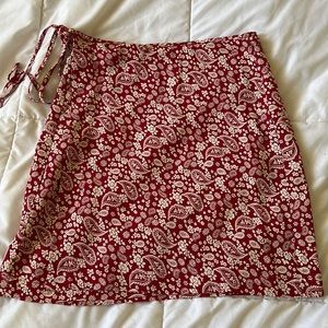 Reformation wrap paisley skirt